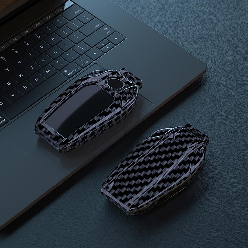 Carbon ABS Car Remote Key Case Cover Shell Fob for BMW X1 X3 X5 X6 X7 1 3 5 6 7 Series G20 G30 G11 F15 F16 G01 G02 F48 Keyless