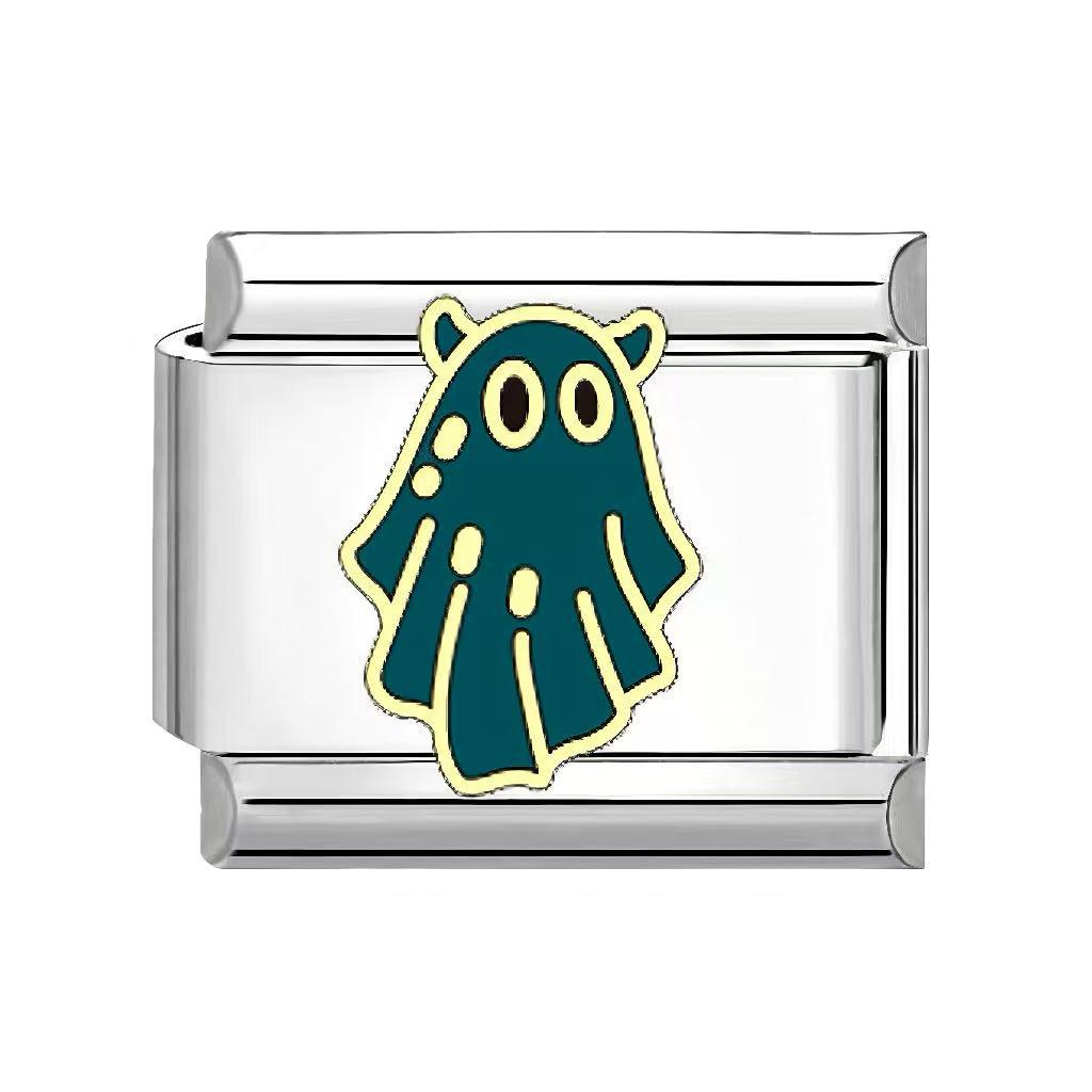 Unisex Gothic Modular Halloween Bracelet - Italian Spliced Titanium Steel Design