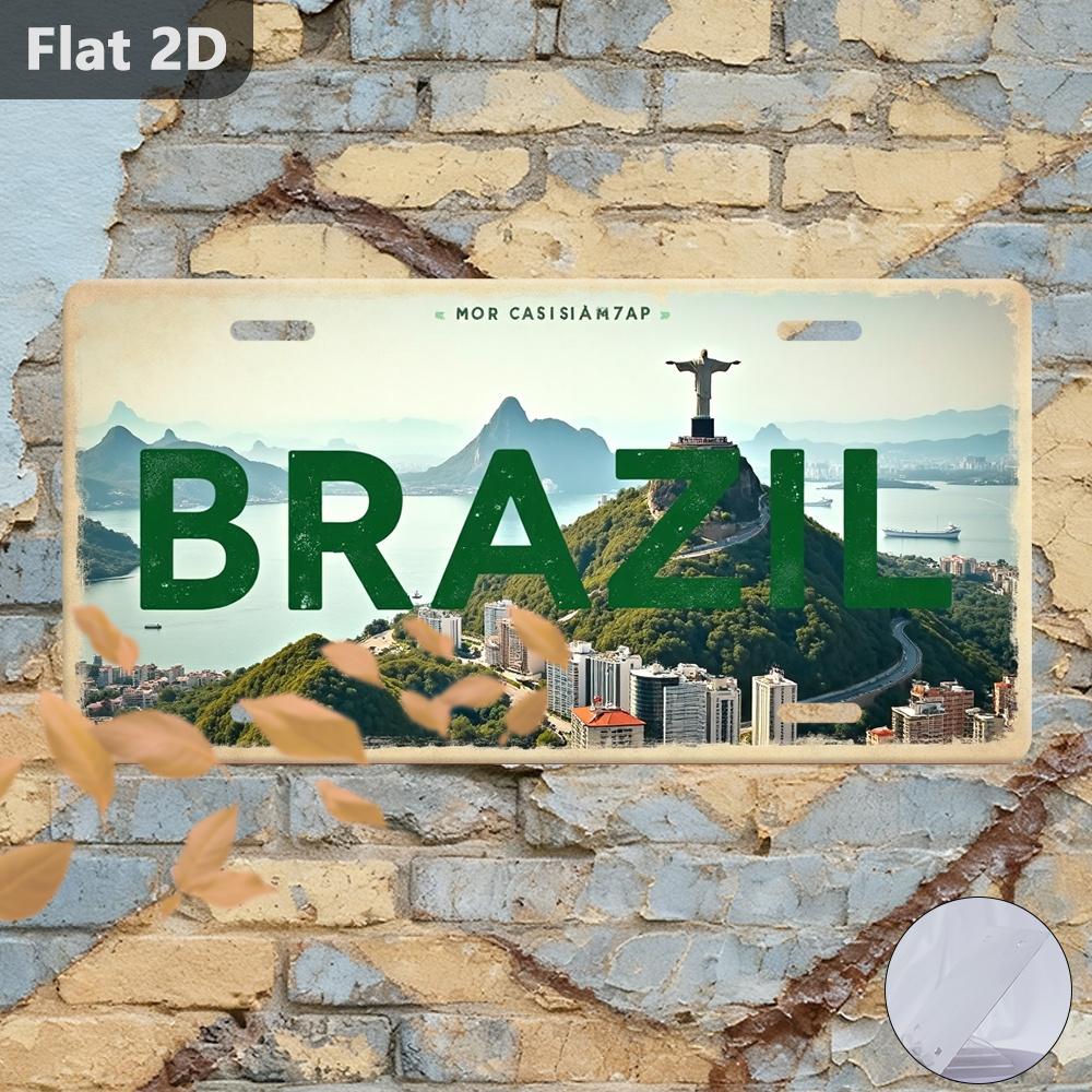 Blechschild Brasilien Vintage Langlebige Metallplakette Wanddekoration Zuhause Büro Bar Man Cave Wandkunst
