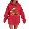 Women's Casual Comfortable Long-Sleeved Christmas Letter-Printed Warm Hooded Crew-Neck Sweatshirt