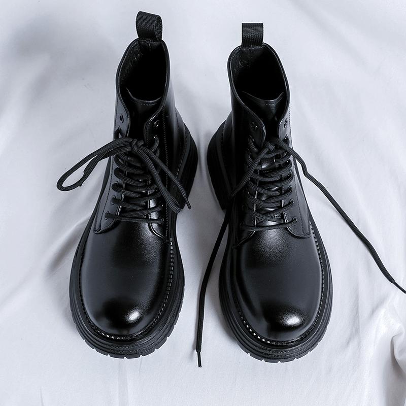 Fashion British Style Men Winter Fashion Classic Lace-up Flat Designer Ankle Boots Comfy Outdoor Office Shoes Casual Leather Oxford Shoe