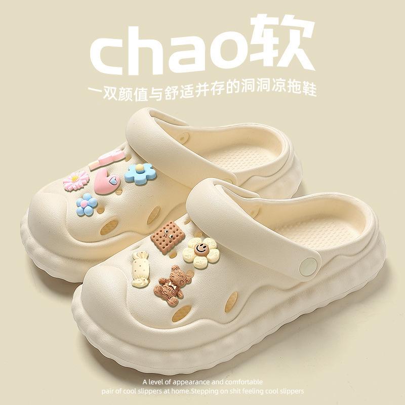 Women s Cute Charms Clog Sandals Ultra Soft EVA Slip-On Slippers for Indoor Outdoor Slippers 36
