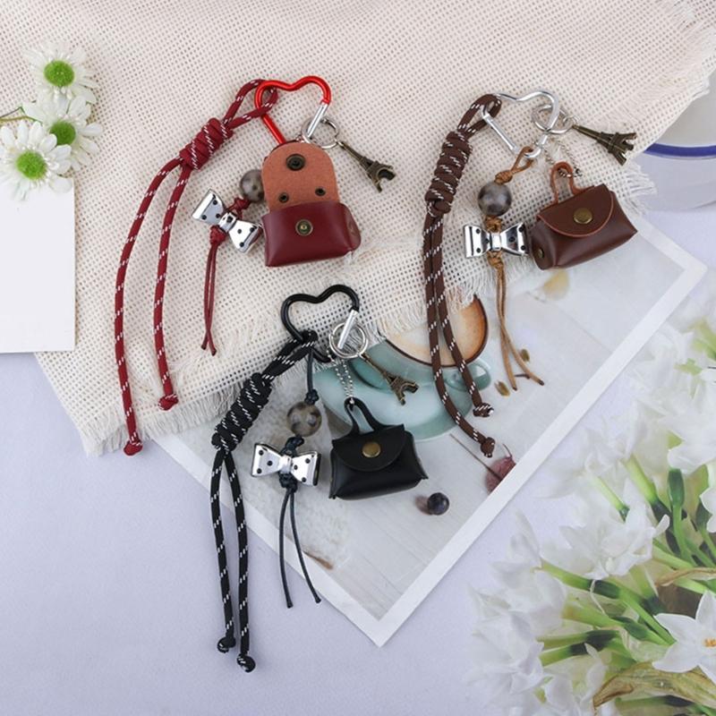 Fashion Keychain Bag Charm Enhancing Style with Practical Alloy and Leather Bags Pendant for Daily Commute or Travel