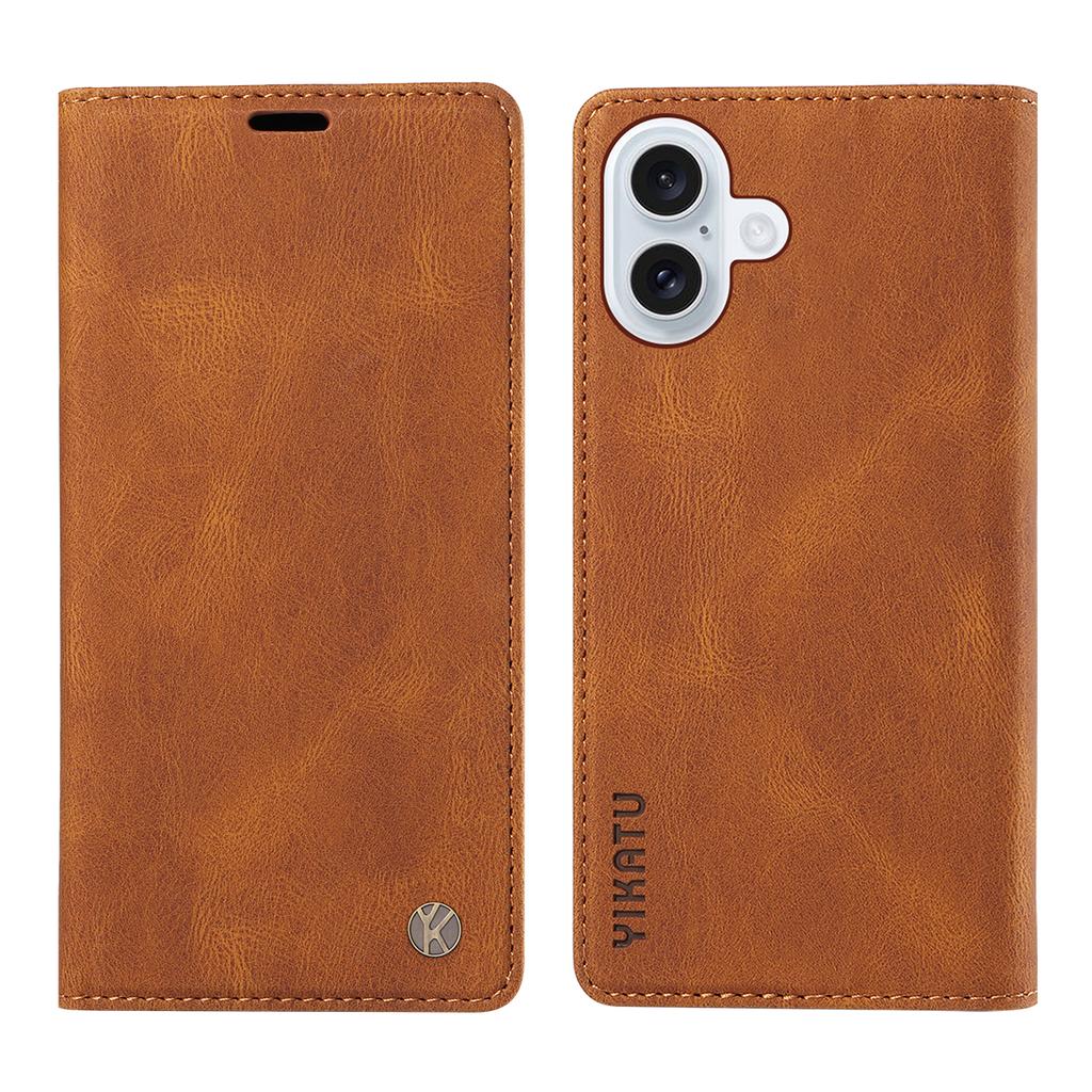 For iPhone 17 Leather Cover YIKATU YK-004 Skin-Touch Wallet Phone Cases