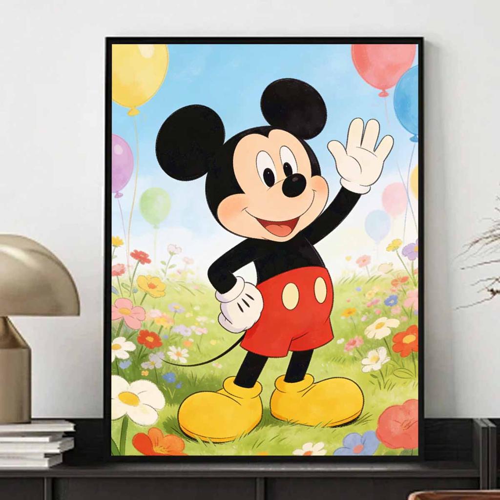 Disney Diamond Painting 5D DIY Full Circle Diamond Painting Kit Home Bedroom Wall Decor Crafts Mickey Mouse Balloons Flowers