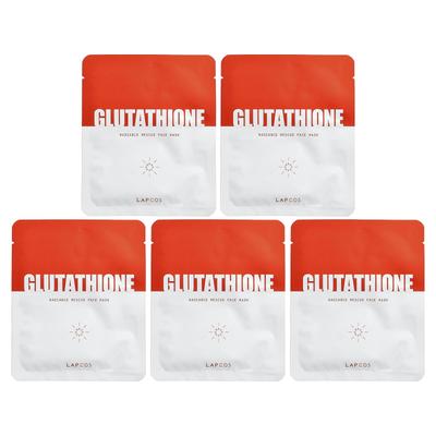 Glutatione, Maschera di Bellezza Viso Radiance Rescue, 5 Fogli, 26g (0.91oz) Ogni