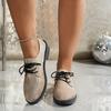 Fashion Strappy Front Block Heel Single Shoes Autumn New Round Toe Soft Sole Non-slip Wear-resistant Square Heel Shoes