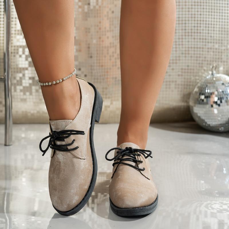 Fashion Strappy Front Block Heel Single Shoes Autumn New Round Toe Soft Sole Non-slip Wear-resistant Square Heel Shoes