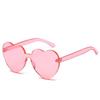 Heart Sunglasses For Women Men Rimless Eyewear Uv400 Female Pink Green Yellow Blue Orange Purple Brown Sun Glasses