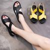 Fashion Cowhide Summer Sandals for Women Solid Color Leather Casual Flat Shoes Slip-on Lazy Shoes 3cm Heels Big Size 40 Beach Sandals