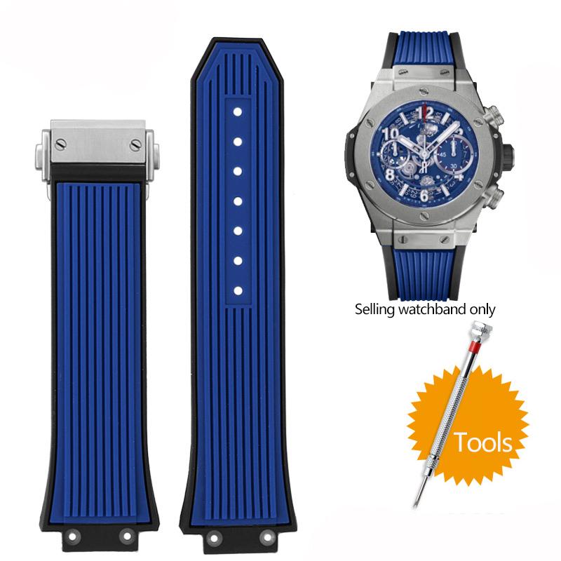 

17x27мм Силіконовий ремінець для годинника для Hublot Big Bang Classic Fusion Виступаючий гумовий ремінець для годинника Інструменти Ремінець 27*17мм Чорний Синій Сірий 27mm-17mm