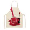 Fashion Makeup Apron  Lipstick Nail Polish Print, Kitchen Cooking Bib, Multiple Sizes Available