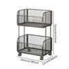 Cart Metal Wire Baskets with Wheels Iron Multipurpose Kitchen Fruit Basket Stand for Snacks Potatoes