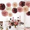 Dark Green Honeycomb Paper Flower Ball Set for Party, Wedding, or Event Decoration - 15 Pieces