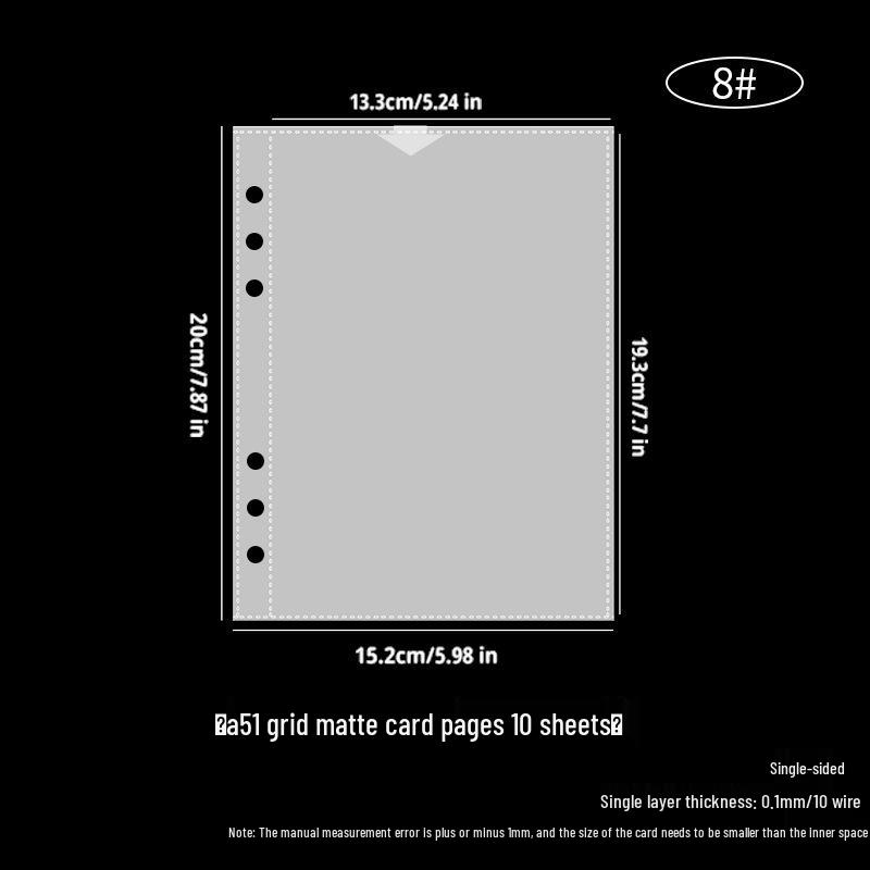 A5 Transparent 2-Taschen-Kartenhalter: Spiel- & Polaroid-Foto-Aufbewahrungsordner mit 6-fach gelochten Nachfüllseiten