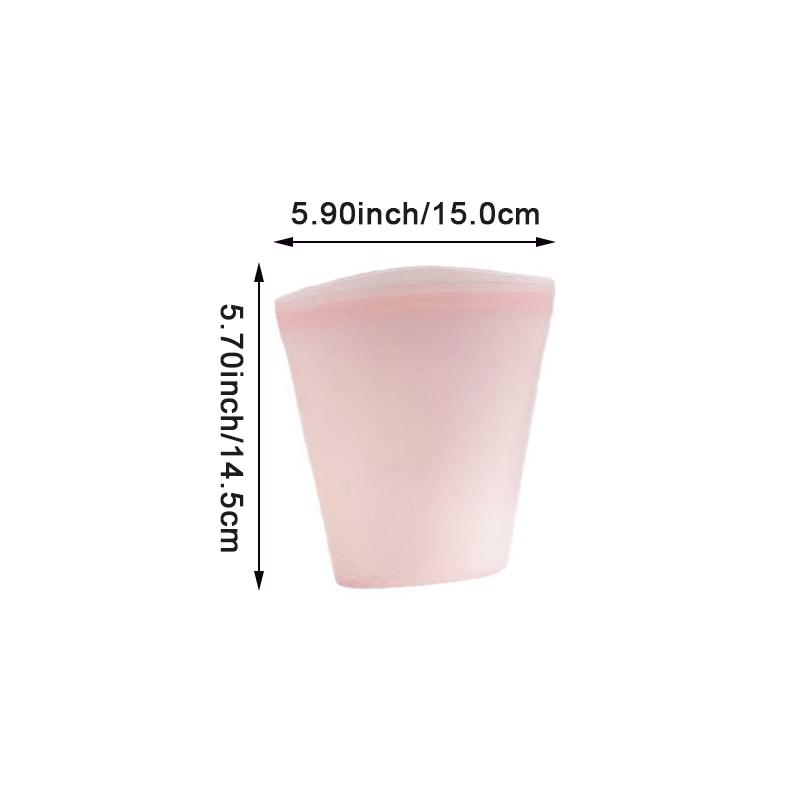 Portable Silicone Reusable Coffee And Milk Tea Cup Has Good Sealing Performance Clear Multi-Use Food Storage Bags