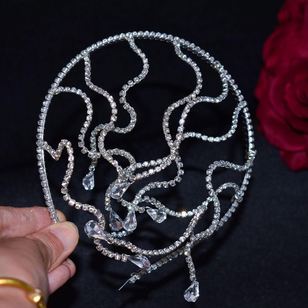 Hair Accessories Bride Crown Snake Crystal Tiara Vintage Bend Rhinestone Headband  Wedding