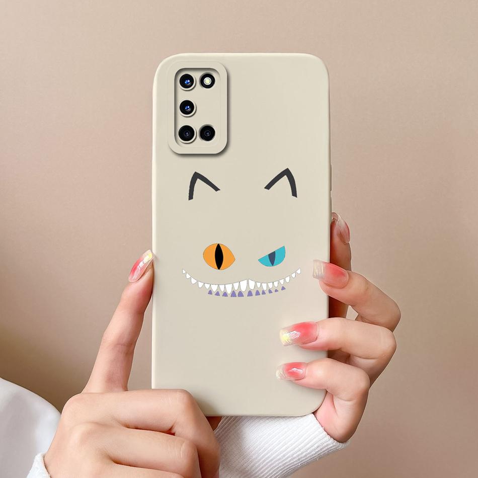 For Oppo A52 A72 A92 Case Butterfly Heart Simple Back Cover Soft Liquid Silicone Funda Camera Protection Anti Drop Phone Housing