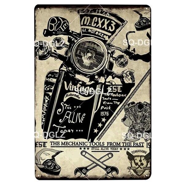 Motor Club Metal Sign Vintage Garage Tin Sign Bar Decor Plaque Pub Bar Decor Metalen Borden Poster Plate Art Poster