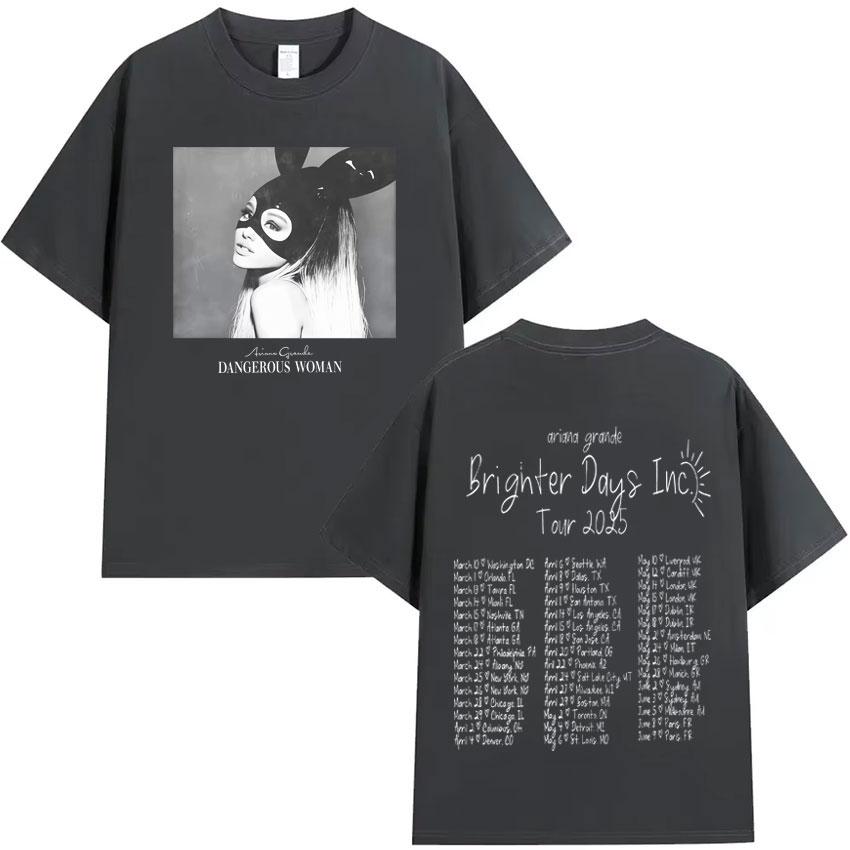 Singer Ariana Grandes Pop Music Tour Harajuku Tshirt 2025 Summer Mens Womens Concert Cotton Tshirt Summer Hot Selling