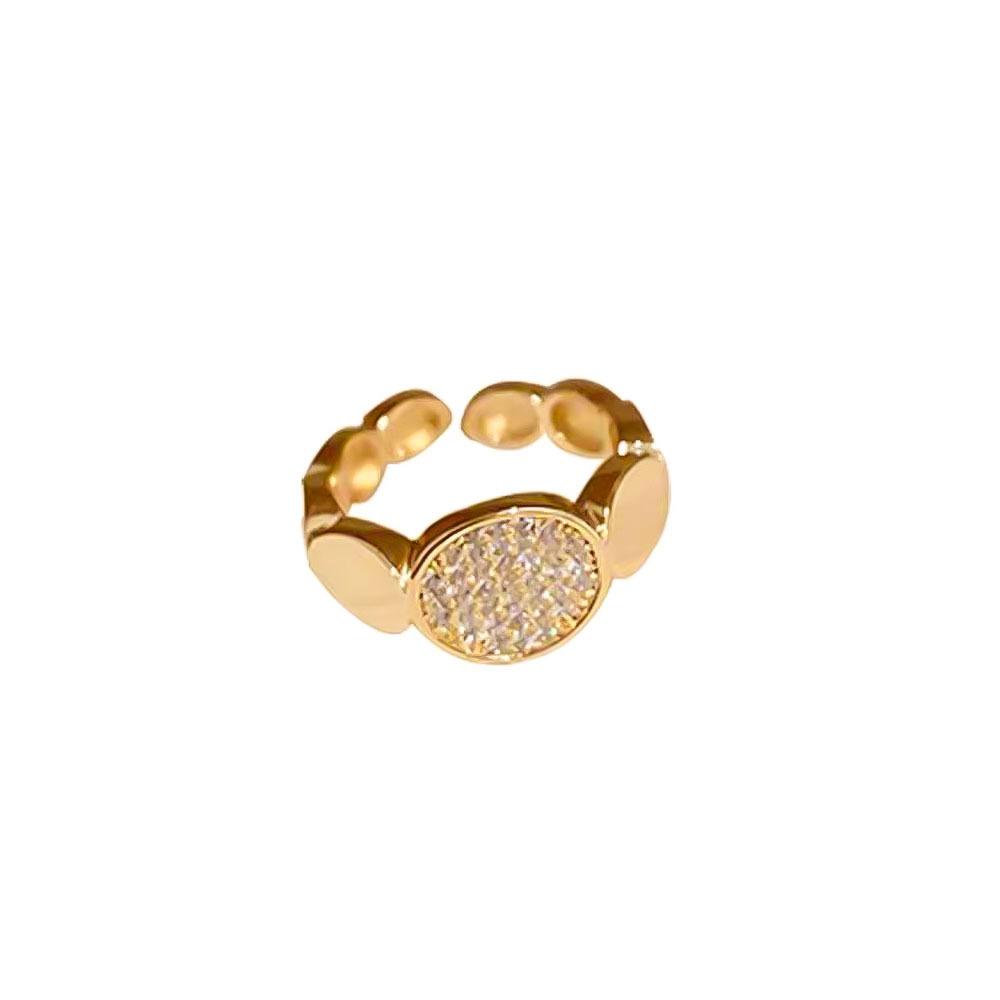 Design Wind Geometric Diamond Bead Ring Women'S Cold Wind Open Ring
