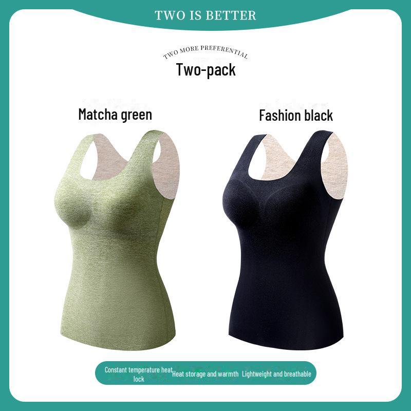 "Německé sametové bezešvé termoprádlo vesta s pevnou prsní vložkou - Slim Fit kašmírové hedvábí vnitřní/vnější nošení"