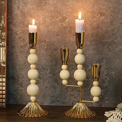 1PC Metal Candle Holder White Vintage Candlestick Home Decoration Photography Prop Desktop Ornaments 3 Styles