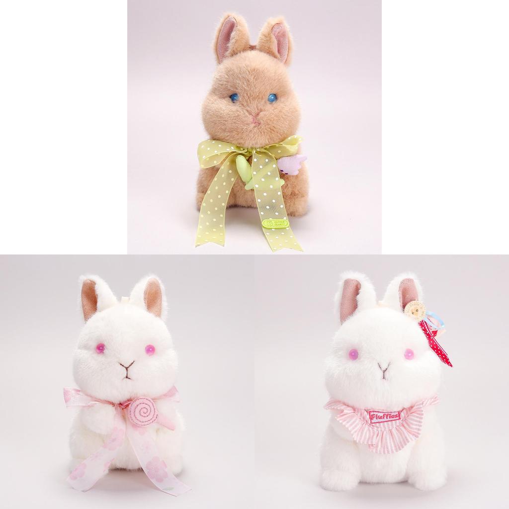 Plush Snowball Bunny Handheld Stress Relief Toy With Glasses For Kids And Adults