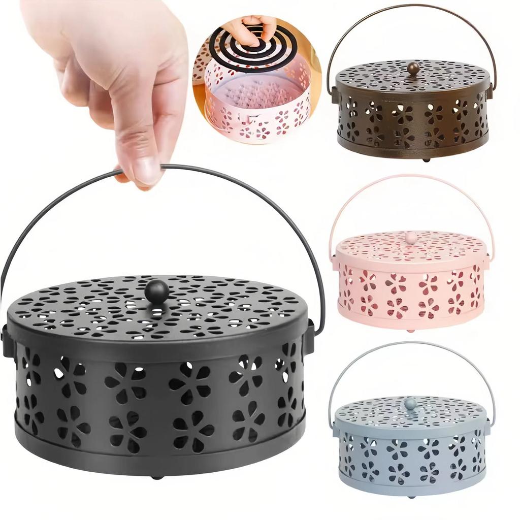 Mosquito Coil Holder Box, Mosquito Coil Burner Container, Mosquito Repellent Coil Stand for Home, Garden, Outdoor and Camping