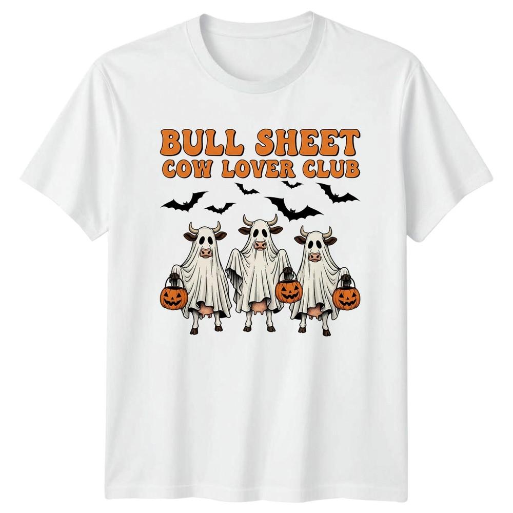 Bull Sheet Cow Lover Club TShirt Ghost Cow Halloween Gift For Him And Her S