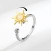 Sunflower Spinning Ring Adjustable Stress Relief Band With Universal Wheel Design Stackable Fashion Jewelry For Women