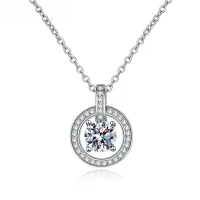 Moissanite náhrdelník pro ženy Špičková kvalita 100% 925 Sterling Silver Třpytivé svatební šperky