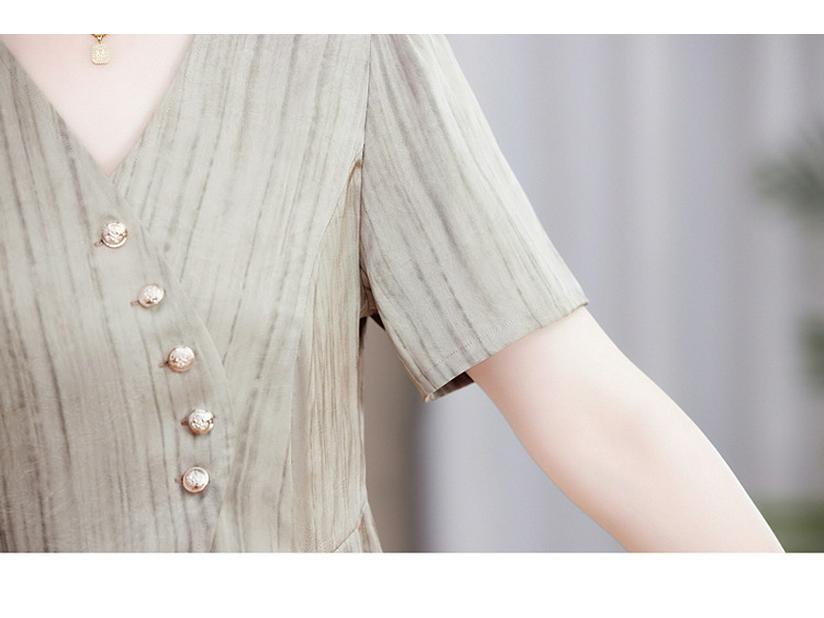 Women's Summer Slimming Two-Piece Set: Short Sleeve Blouse & Wide-Leg Pants