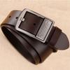 Simple Leather Belt Men 120cm Metal Buckle Belt Luxury Men's Belt Suit