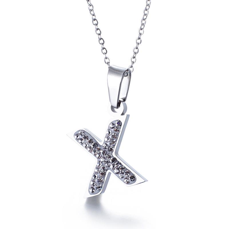 Kjede med anheng med diamantalfabet for kvinner - Personlig DIY chokerkjede