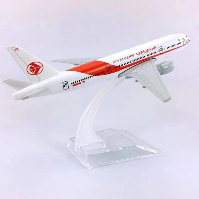 16CM 1/400 Boeing B777-200 Model Air Algeria Airlines Base Alloy Metal Aircraft Plane Airliner Display Adult Boys Kid Collection