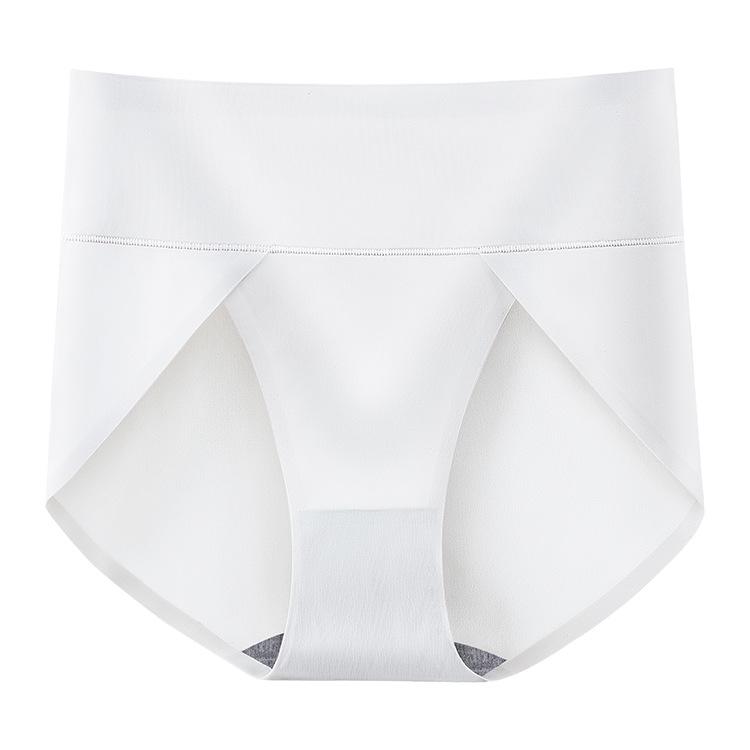 High Waist Solid Color Plus Size Seamless Women's Panties, Pure Cotton, Breathable, with Cotton Crotch.