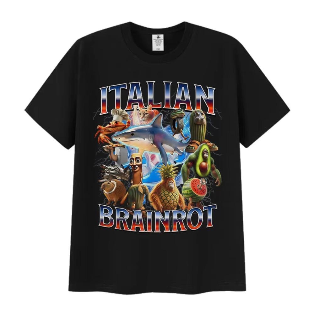 

Funny Italian Brainrot Meme Tshirt Men Women Tralalero Tralala Tung Tung Tung Sahur Bombardiro Crocodilo Brr Brr Patapim TShirt S
