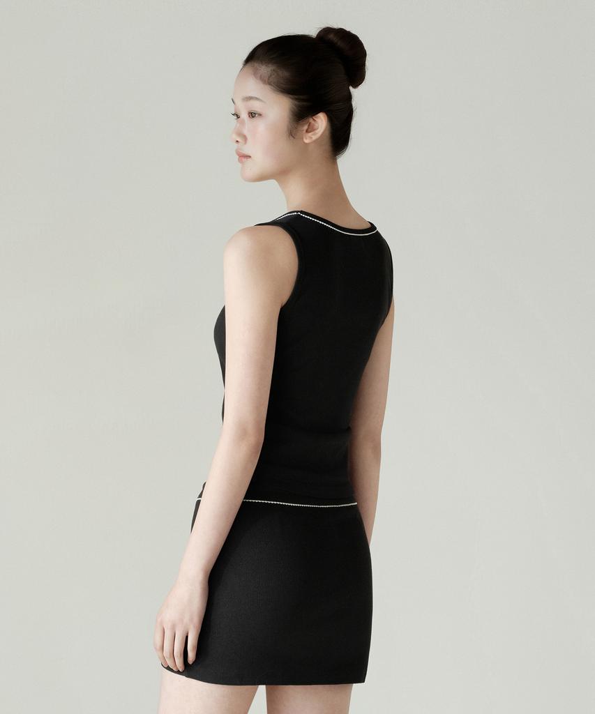 MUSINSA STANDARD WOMAN Women'S Lace Trim Tank Top [Black]