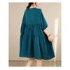 DIMANAF New 2026 Women Plus Size Summer Long Dress Sundress Loose Oversize Maxi Lady Floral Cotton Dress Solid