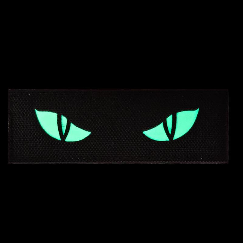 Glow-in-the-Dark Reflective Cat Eye Devil's Eye Monster Velcro Patch for Bags and Armbands