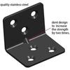 16-Pack Black Stainless Steel Corner Brace 1.5" L Shaped Heavy Duty Right Angle Bracket For Wood Shelves With Screws