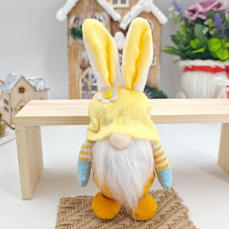 Easter Bunny Plush Toy Cute Rabbit Doll Soft Stuffed Animal for Home Decor Living Room Ornament Festive Party Decoration Hanging Pendant