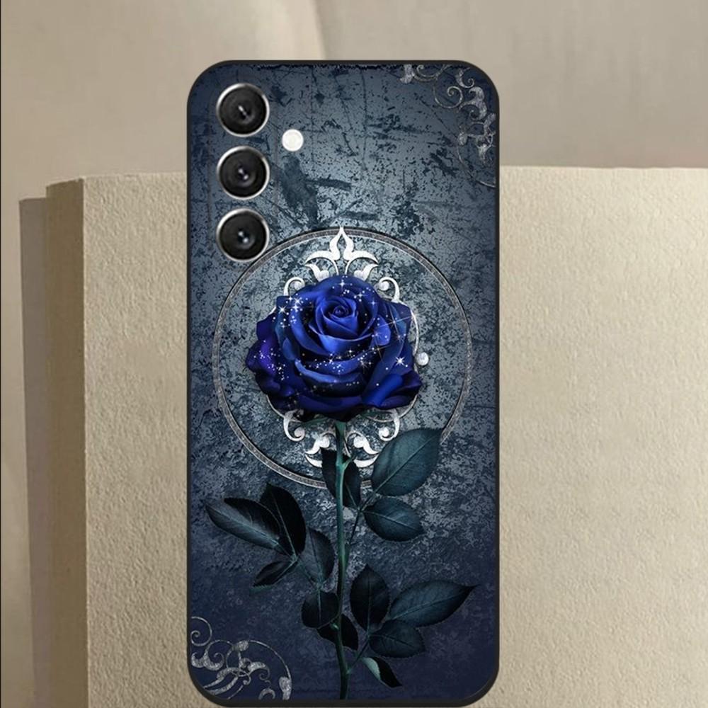Blue rose flower  Phone Case For Samsung Galaxy A13,A21s,A22,A31,A32,A52,A53,A71,A80,A91 Soft Black Cover