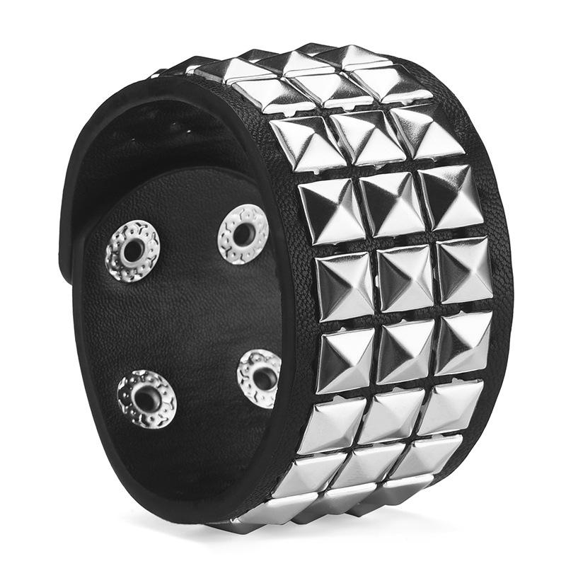 Retro Punk Studded Men's PU Leather Wristband Bracelet