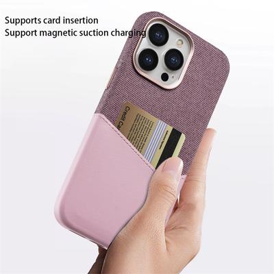 Podwójne skórzane mikrofibra flokowane magnetyczne etui na telefon do iPhone 13 12 14 15 16 17 Pro Max Plus portfel wkładka na karty ochronne