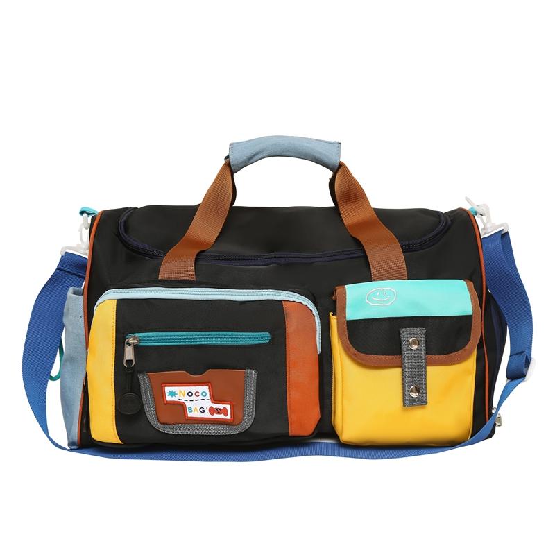

Дорожная сумка Color Block, большая вместимость, сумка на короткие расстояния, сумка через плечо чёрный