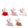 1PC Cute Christmas Tree Decor Xmas New Year Xmas Party Decor Wooden Plush Deer Pendant