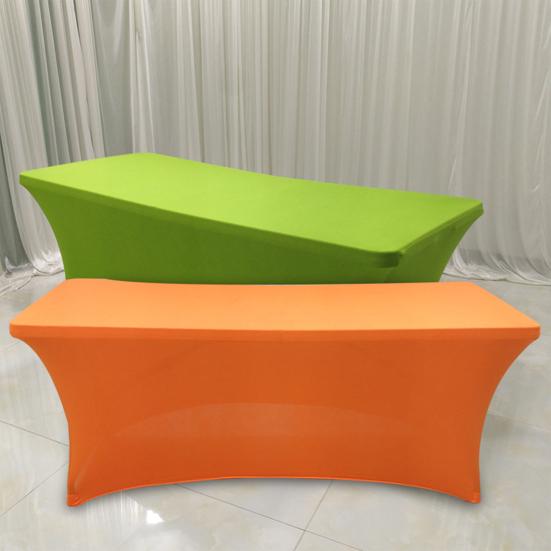 Table Cover Solid Color Stretchable Polyester Banquet Events Desk Cloth for Wedding