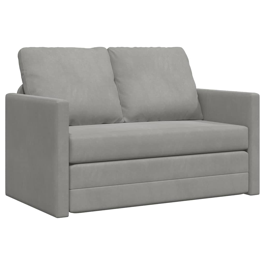 Vidaxl Sofa Podłogowa 2-W-1, Jasnoszara, 122X204X55 Cm, Aksamit